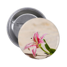 Beach Lily Pinback Buttons