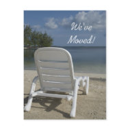 Beach Lounge Change of Address postcard