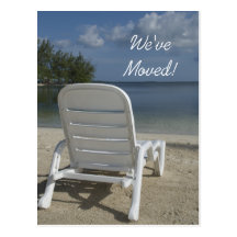 Beach Lounge Change of Address Postcards