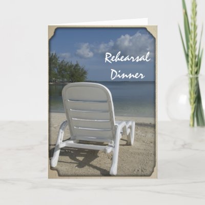 Beach Lounge Wedding Rehearsal Dinner Invitation Cards by loraseverson