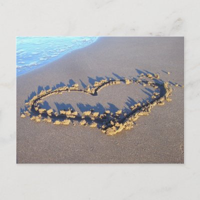 Beach Love Post Cards by beverlytazangel. Say it simply in the sand.