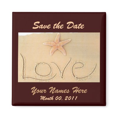 Beach LOVE Wedding Magnet