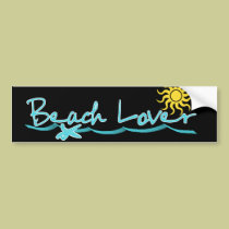 Beach Lover bumper stickers