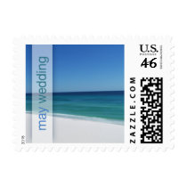 Beach May Wedding Small Postage postage by twoheartsshoppe Beach May Wedding Small Postage postage