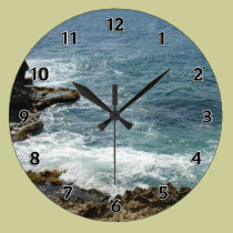 Beach Meets Ocean wall clocks