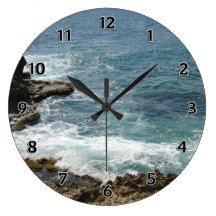 Beach Meets Ocean Wall Clocks