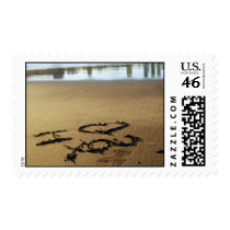 Beach Message Postage Stamp
