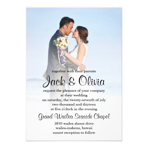 Beach Mist Wedding Invitation (front side)