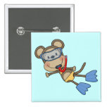 Beach Monkey Snorkeling Tshirts and Gifts Buttons