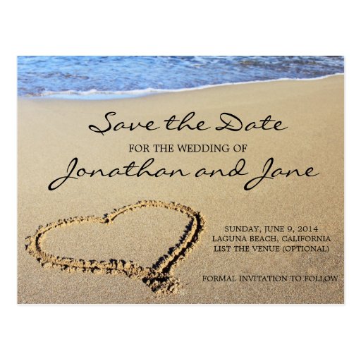 Beach Ocean Wedding Save the Date Postcard Zazzle