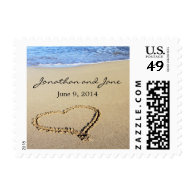 Beach Ocean Wedding Stamps