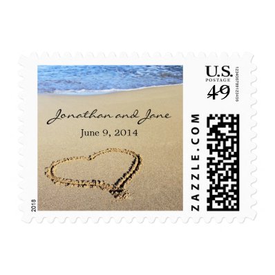 Beach Ocean Wedding Stamps