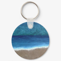 Beach Oil Painting Keychain