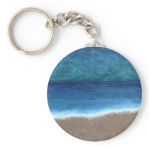 Beach Oil Painting Keychain