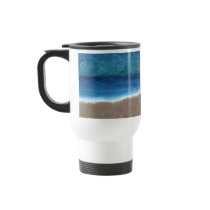 Beach Oil Painting Travel Mugs
