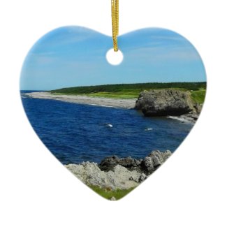 Beach on Coast of Newfoundland Canada Christmas Tree Ornament