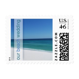 Beach Our Beach Wedding Small Postage stamp