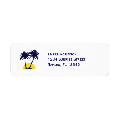 Beach Palm Tree Address Avery Label