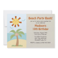 Beach Party Bash Swimming Birthday Invitation invitation