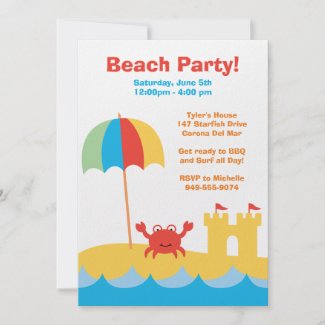 Beach Party Birthday Invitation invitation