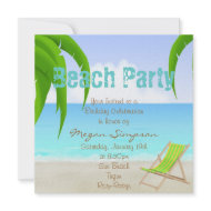 Beach Party Birthday Invitation invitation