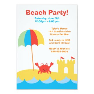 Beach Party Birthday Invitation