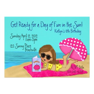 Beach Party Custom Invitations