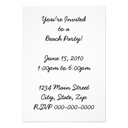 Beach Party Custom Invite