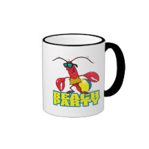 beach party cute lobster cartoon character coffee mug