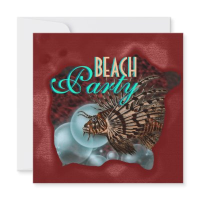 "Beach party" elegant adults fishing Invite by mensgifts