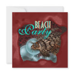 "Beach party" elegant adults fishing Invite