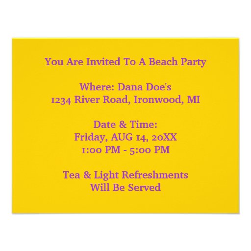 Beach Party Flapper Era Style Cloche Invitation