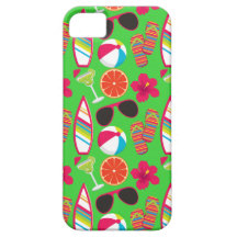 Beach Party Flip Flops Sunglasses Beach Ball Green iPhone 5 Cover