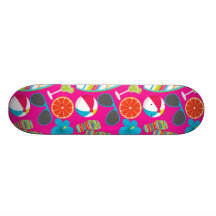 Beach Party Flip Flops Sunglasses Beach Ball Pink Skate Decks