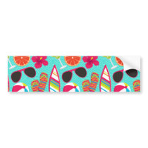 Beach Party Flip Flops Sunglasses Beach Ball Teal Bumper Sticker