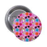 Beach Party Flip Flops Sunglasses Beachball Purple Pins