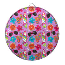 Beach Party Flip Flops Sunglasses Beachball Purple Dartboards