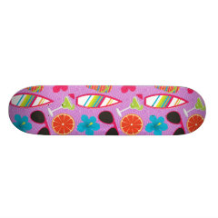 Beach Party Flip Flops Sunglasses Beachball Purple Skate Board Decks