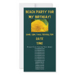 Beach Party for my Birthday! Invitations Sunflower Photo Greeting Card