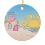 Beach Party House Christmas Tree Ornaments