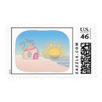 Beach Party House Postage