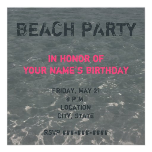 Beach Party Invitation