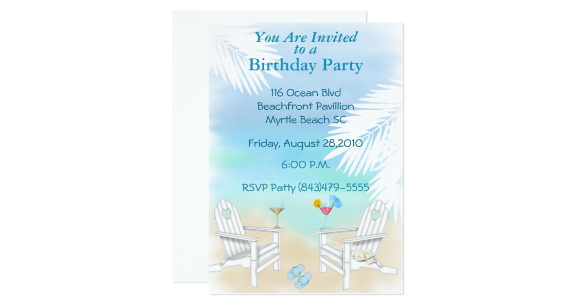 Beach Party Invitation Zazzle