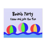 Beach Party Invitation Postcard