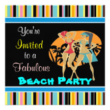 Beach Party Invitations