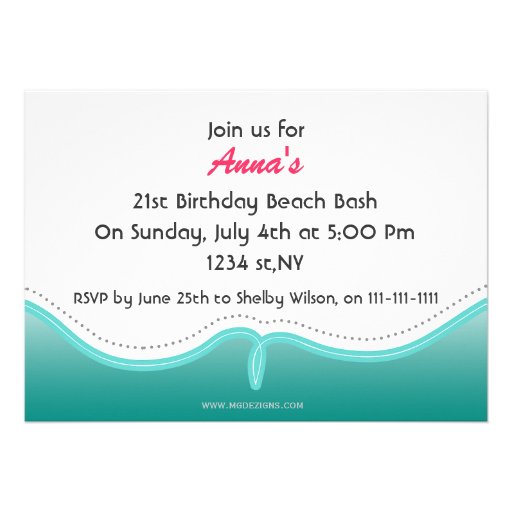 Beach Party Invitations