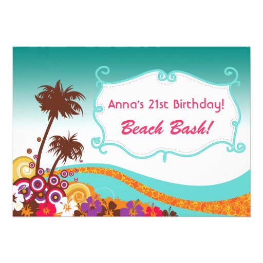 Beach Party Invitations (front side)