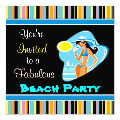 Beach Party Invitations