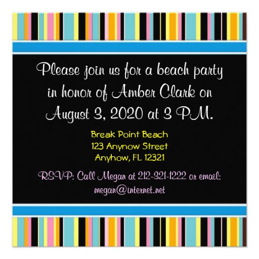 Beach Party Invitations