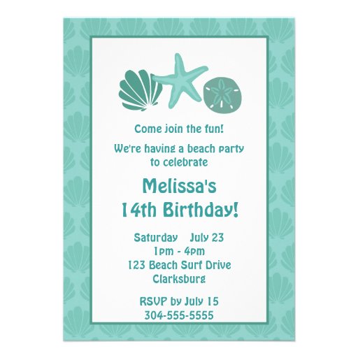 Beach Party Personalized Invites